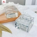 Square Honey storage bottle 90ml 180ml jam food glass jar Sauce Honey glass jar Double plastic lid