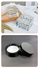 Square Honey storage bottle 90ml 180ml jam food glass jar Sauce Honey glass jar Double plastic lid